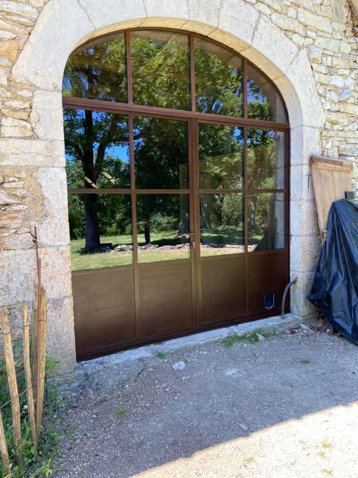 Porte verrière style atelier à Figeac